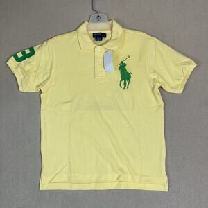Polo Ralph Lauren Polo Shirt Boys‎ M 10/12 Yellow Big Pony Knit Short Sleeve 3